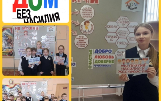 В рамках республиканской акции "Дом без насилия" в школе проходит информационный флешмоб "Не молчи!"