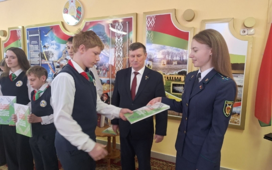 Торжественная линейка, посвящённая Дню Конституции Республики Беларусь